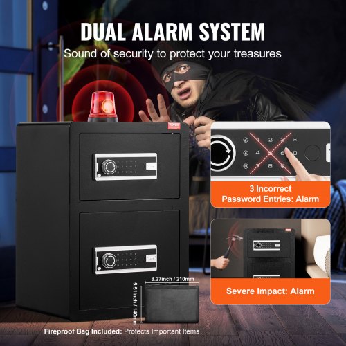 Double Doors 35 cuft Safe Box with Key Lock Password Safe Lock Box with Key Lock