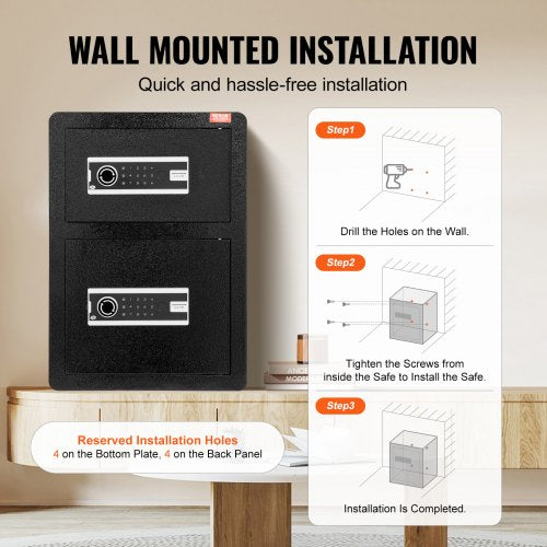 Double Doors 35 cuft Safe Box with Key Lock Password Safe Lock Box with Key Lock