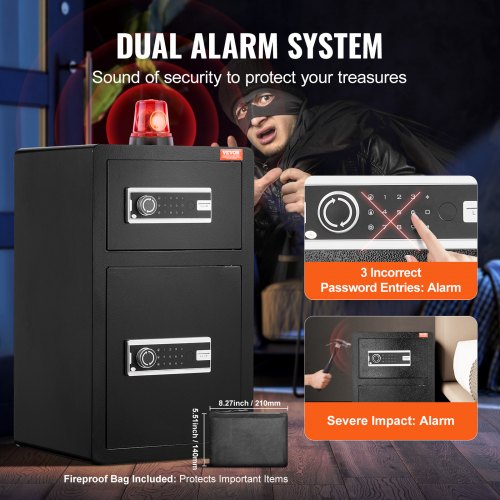 Double Doors 45 cuft Safe Box with Key Lock Password Safe Lock Box with Key Lock