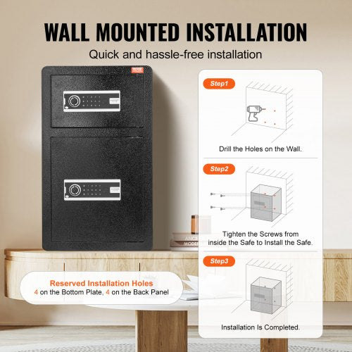 Double Doors 45 cuft Safe Box with Key Lock Password Safe Lock Box with Key Lock