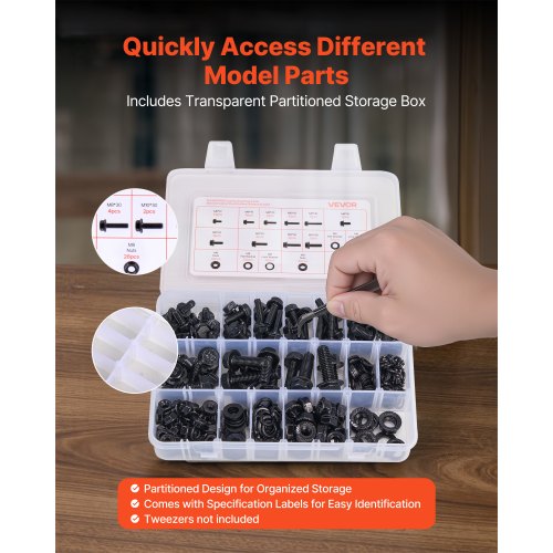 280 Pcs Bolts and Nuts Assortment Kit Metric Machine Screws and Flat
