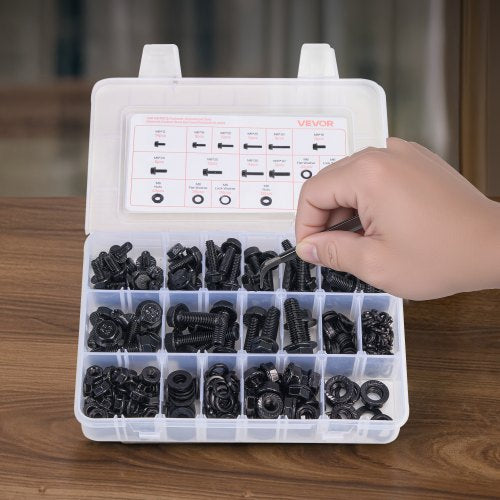 280 Pcs Bolts and Nuts Assortment Kit Metric Machine Screws and Flat