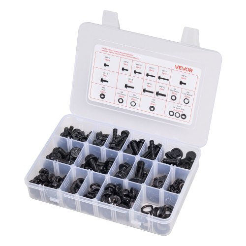 280 Pcs Bolts and Nuts Assortment Kit Metric Machine Screws and Flat