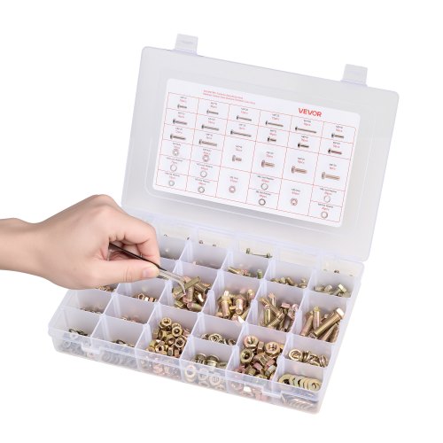 906 Pcs Bolts and Nuts Assortment Kit Metric Machine Screws and Flat