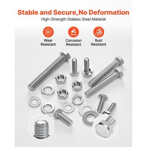 246 Pcs Bolts and Nuts Assortment Kit Imperial Screws and Flat Washers