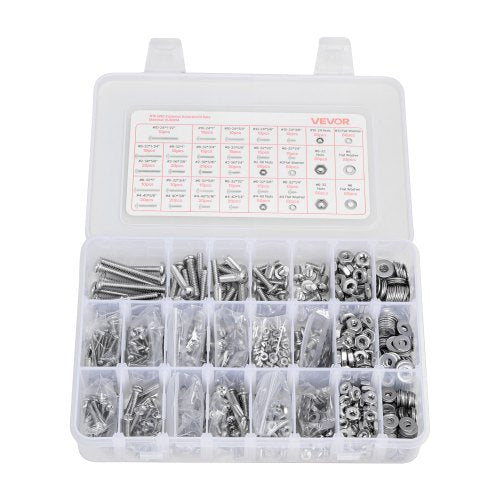 1110 Pcs Bolts and Nuts Assortment Kit Imperial Machine Screws and Flat