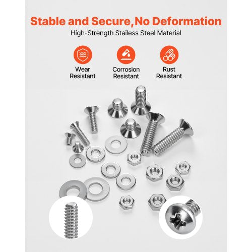720 Pcs Bolts and Nuts Assortment Kit Imperial Machine Screws and Flat