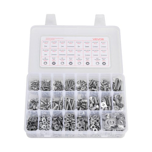 720 Pcs Bolts and Nuts Assortment Kit Imperial Machine Screws and Flat