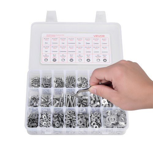 720 Pcs Bolts and Nuts Assortment Kit Imperial Machine Screws and Flat