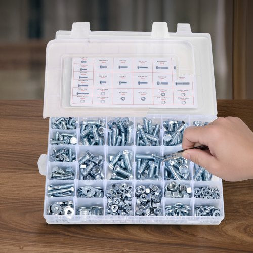 566 Pcs Bolts and Nuts Assortment Kit Imperial Machine Screws and Flat