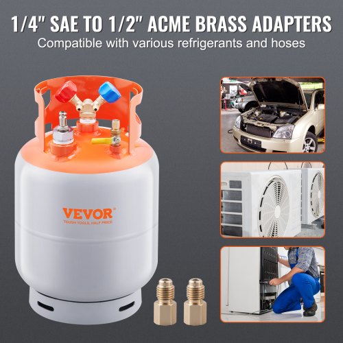 Refrigerant Recovery Tank with Float Switch – 30 lb Capacity ac Recovery