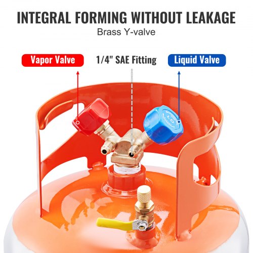 Refrigerant Recovery Reclaim 30lb Cylinder Tank 400 PSI Liquid Rated Y Valve