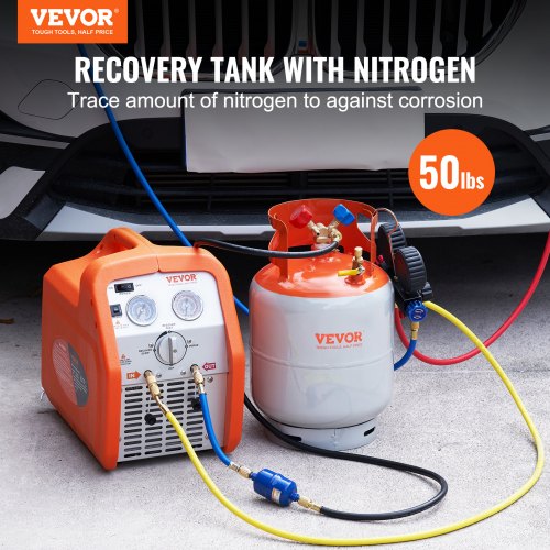 Refrigerant Recovery Tank 50 LBS Capacity 400 psi Portable Cylinder Tank