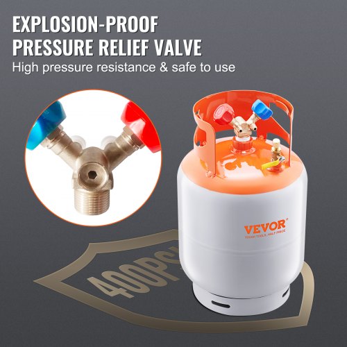Refrigerant Recovery Tank 50 LBS Capacity 400 psi Portable Cylinder Tank