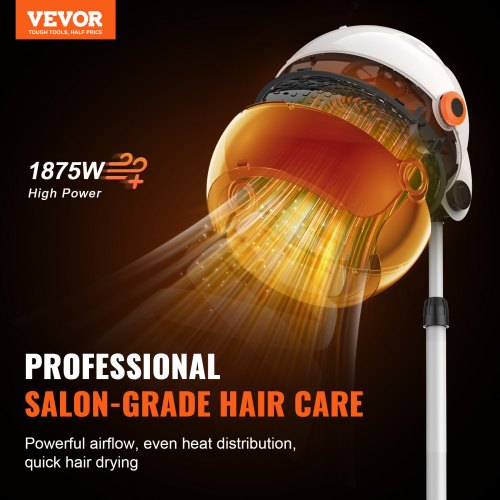 Professional Hooded Dryer 1875W HighPower Bonnet Hair Dryer Sit Under Hair Dryer