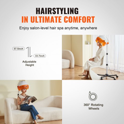 Professional Hooded Dryer 1875W HighPower Bonnet Hair Dryer Sit Under Hair Dryer