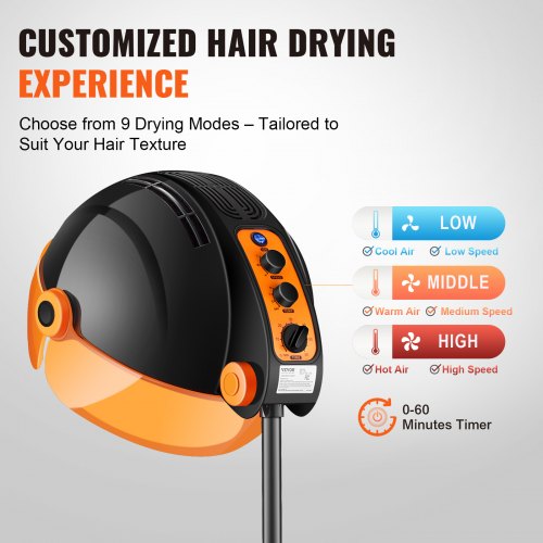 Ionic Hooded Dryer 1875W Professional Bonnet Hair Dryer Sit Under Hair