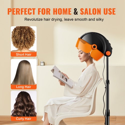 Ionic Hooded Dryer 1875W Professional Bonnet Hair Dryer Sit Under Hair