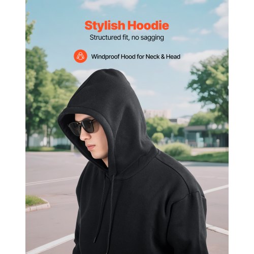 Men Pullover Hoodie Small Size Fleece Long Sleeve Comfy Casual Basic