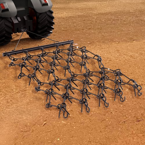 Drag Harrow 4 x 4 ft Durable Chain Harrow with 69 Sharp Teeth Suitable for ATV