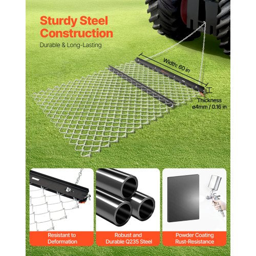 Drag Harrow 4 x 5 ft Chain Harrow  Made from Q235 Steel UTV Tractor