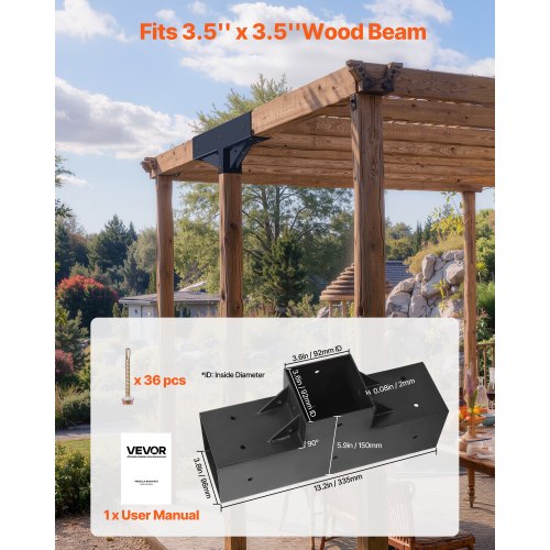 Pergola Kit 2Pack TShaped 4x4 Actual 35x35 Inch 3Way Pergola