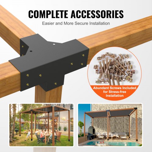 Pergola Bracket Kit 4x4 2pcs 4Way Heavy Duty Corner Bracket Woodworks