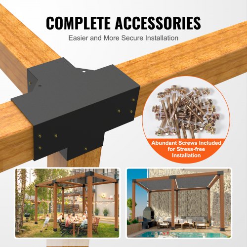 Pergola Bracket Kit 6x6 2pcs 4Way Heavy Duty Corner Bracket Woodworks