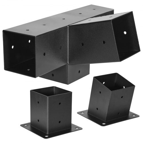 Pergola Kit 4x4 Inch 4Way Slanted Bracket for 35x35 Inch Wood Beams in Actual