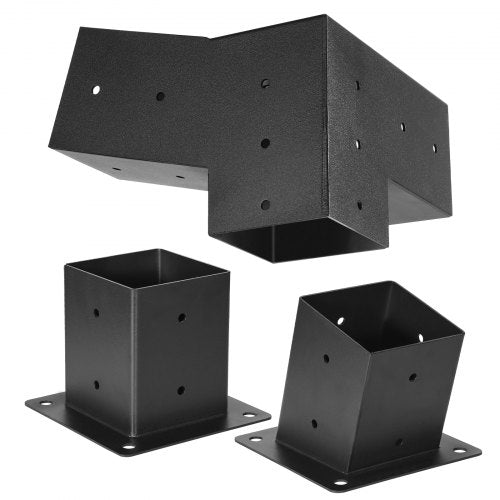Pergola Kit 4x4 Inch 3Way Slanted Brackets for 35x35 Inch Wood Beams in Actual