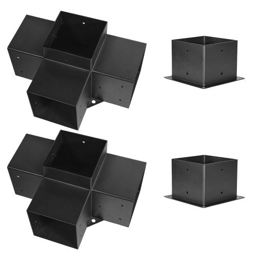 Pergola Bracket Kit 6x6 Inch Inner Size 55x55 2 Pcs 4Way Heavy Duty