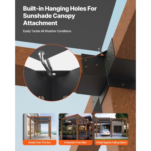 Pergola Bracket Kit 4x4 Inch Inner Size 35x35 2 Pcs 4Way Heavy Duty