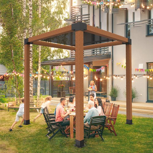 Pergola Bracket Kit 6x6 Inch Inner Size 55x55 4 Pcs 3Way Heavy Duty