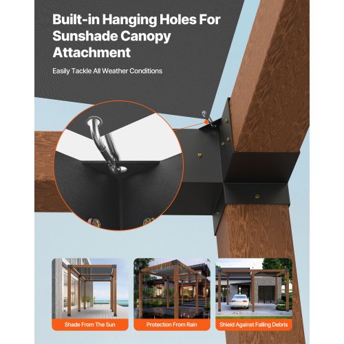 Pergola Bracket Kit 4x4 Inch Inner Size 35x35 4 Pcs 3Way Heavy Duty