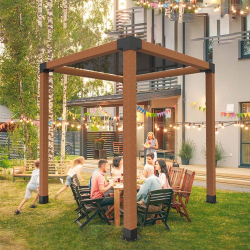 Pergola Bracket Kit 4x4 Inch Inner Size 35x35 4 Pcs 3Way Heavy Duty