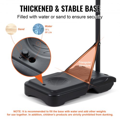 Basketball Hoop 57 ft Adjustable Height Portable Backboard System 28 inch