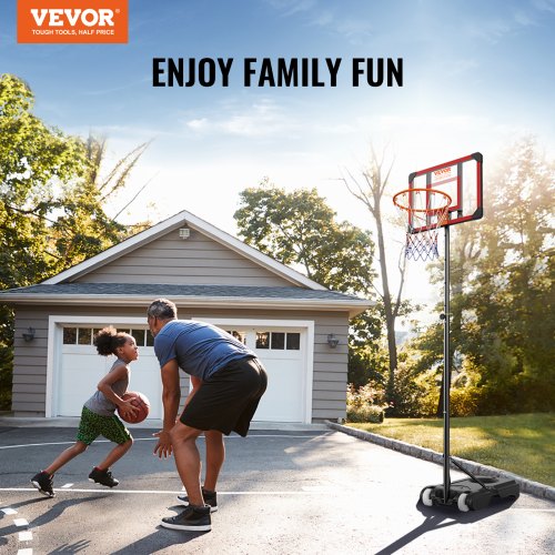 Basketball Hoop 57 ft Adjustable Height Portable Backboard System 28 inch