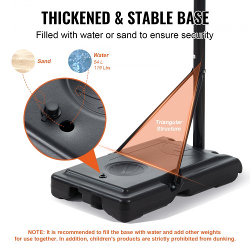 Basketball Hoop 4-10 ft Adjustable Height Portable Backboard System 44