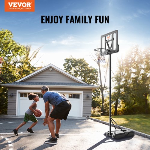 Basketball Hoop 4-10 ft Adjustable Height Portable Backboard System 44