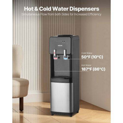Top Loading Water Cooler Dispenser Hot and Cold Water Dispenser for 3 or 5
