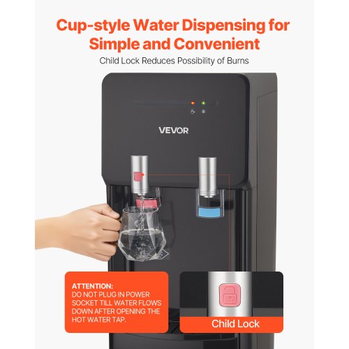 Top Loading Water Cooler Dispenser Hot and Cold Water Dispenser for 3 or 5