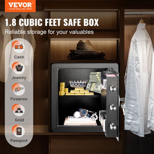 Safe 18 Cubic Feet Home Safe Steel Security Safe with Digital Keypad and 2 Keys
