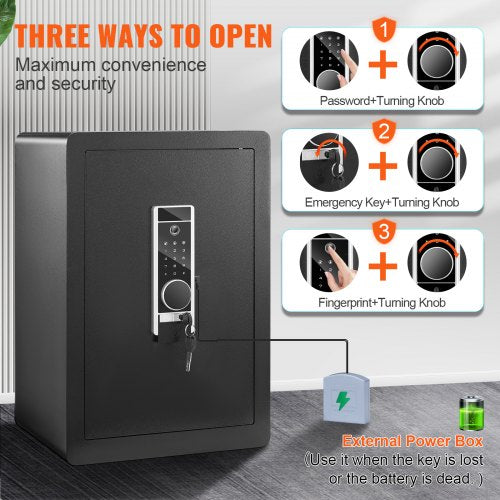 Safe 22 Cubic Feet Home Safe Steel Security Safe with Fingerprint