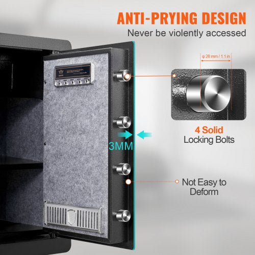 Safe 22 Cubic Feet Home Safe Steel Security Safe with Fingerprint