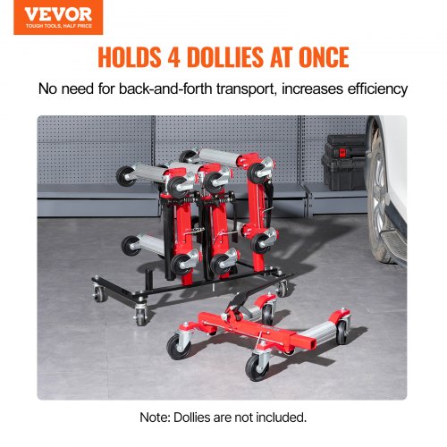 Car Dolly Rack Storage Rack with 360° Rotatable Wheels Hydraulic Ratchet