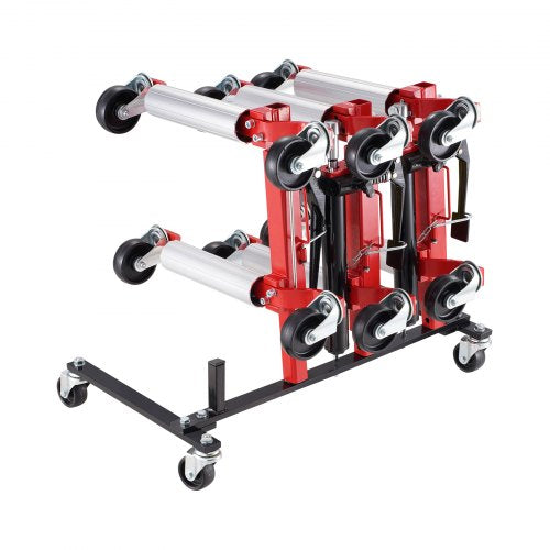 Car Dolly Rack Storage Rack with 360° Rotatable Wheels Hydraulic Ratchet