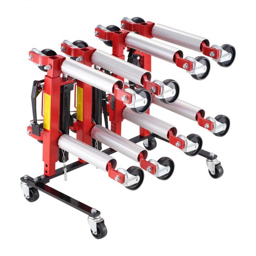 Car Dolly Rack Storage Rack with 360° Rotatable Wheels Hydraulic Ratchet