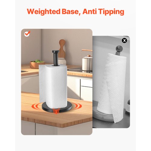 Paper Towel Holder Countertop Stainless Steel Kitchen Paper Towel Stand