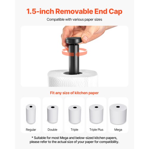Paper Towel Holder Countertop Stainless Steel Kitchen Paper Towel Stand