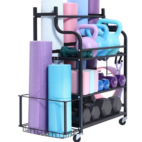 Yoga Mat Storage Rack Home Gym Workout Equipment Organizer Powder Coated